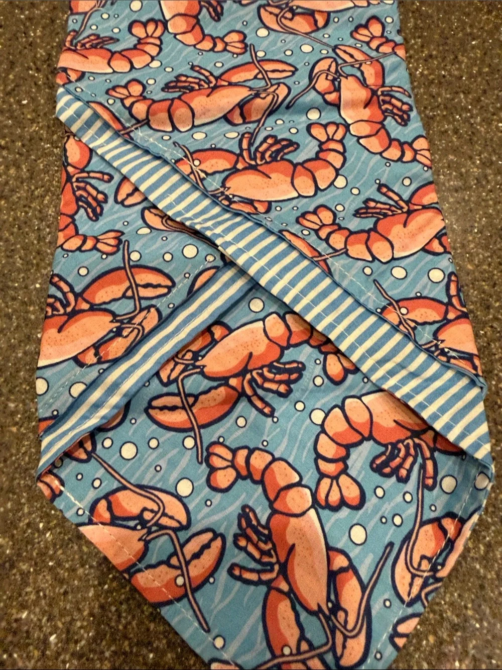 Vineyard Vines by Target Blue & Coral Lobster Print Reversible Pet Bandana